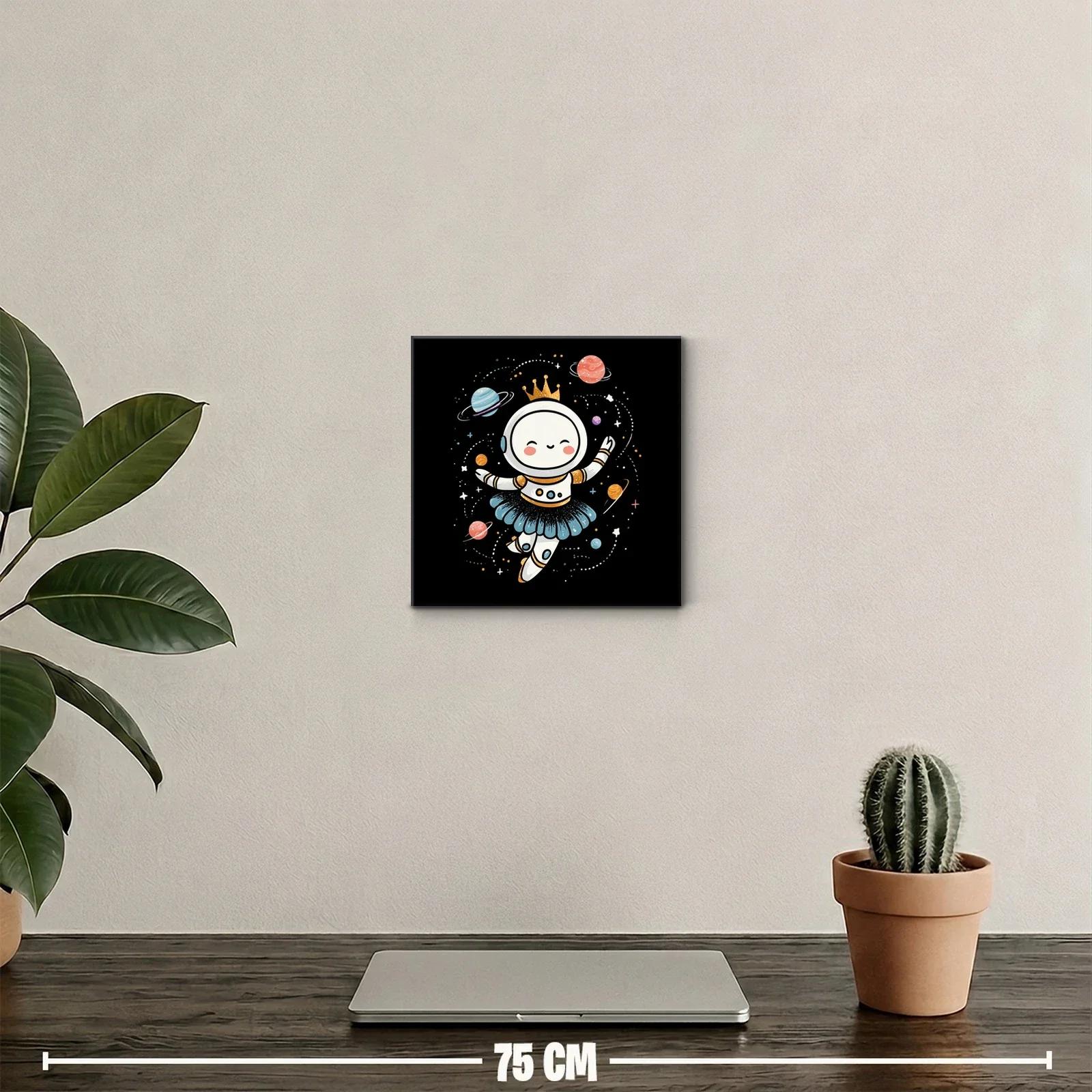 Astronauta bailarín en galaxia colorida y divertida — miniatura 2