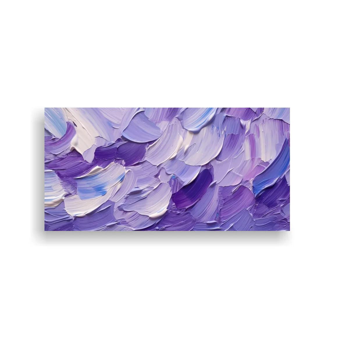 Cuadro abstracto de pinceladas violetas con ritmo ondulante — imagen principal