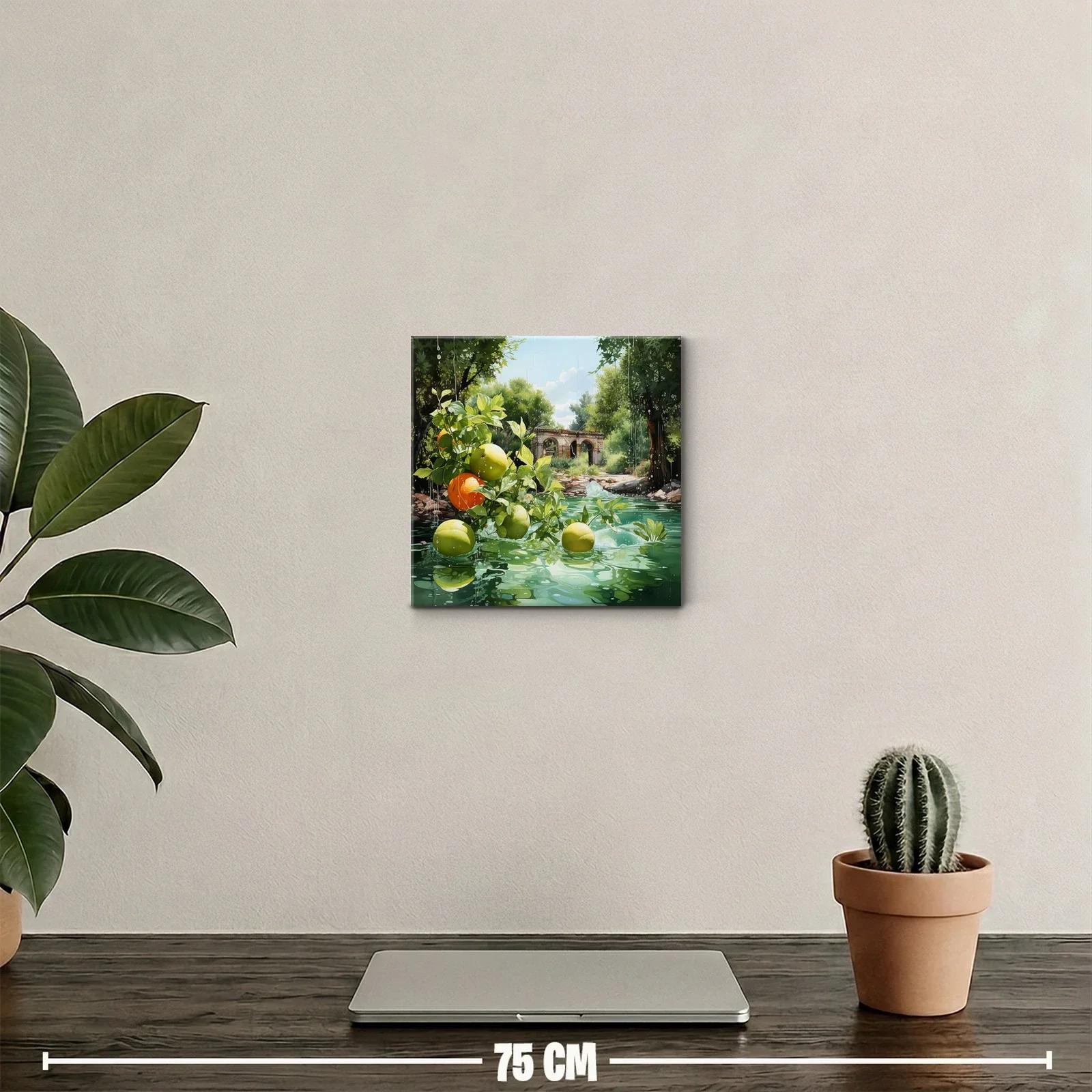 Naturaleza fresca con frutas y paisaje rústico — miniatura 2