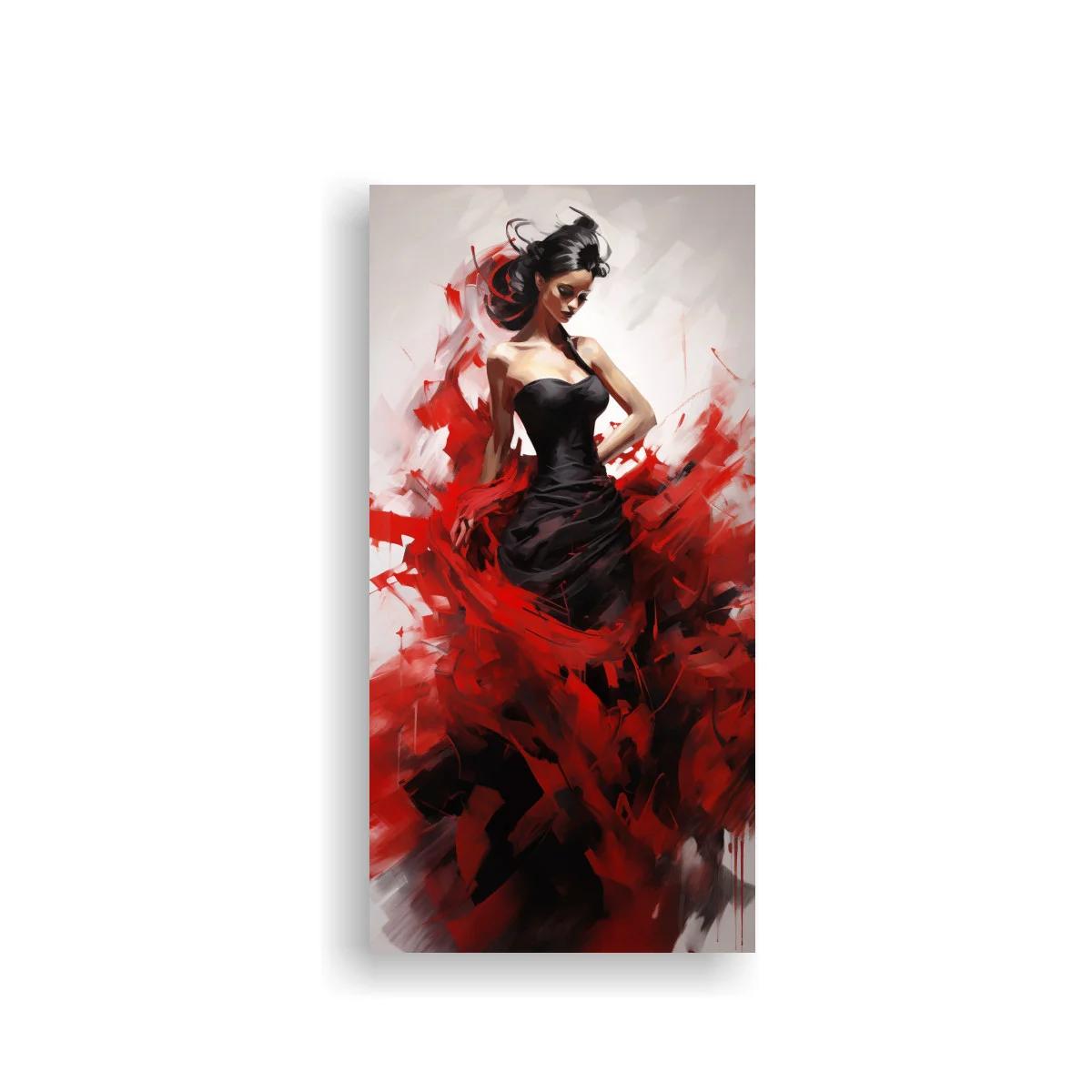 Cuadro bailarina de flamenco con volantes rojos — imagen principal
