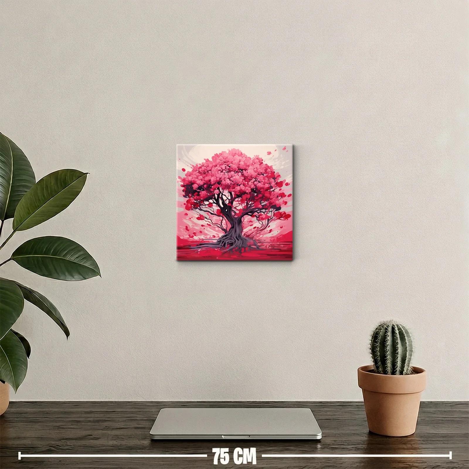 Árbol vibrante con tonos rosas y rojos intensos — miniatura 2