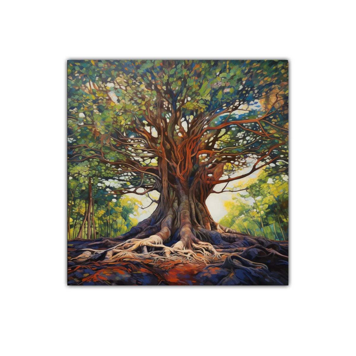 Árbol majestuoso con raíces expuestas y follaje vibrante — miniatura 1