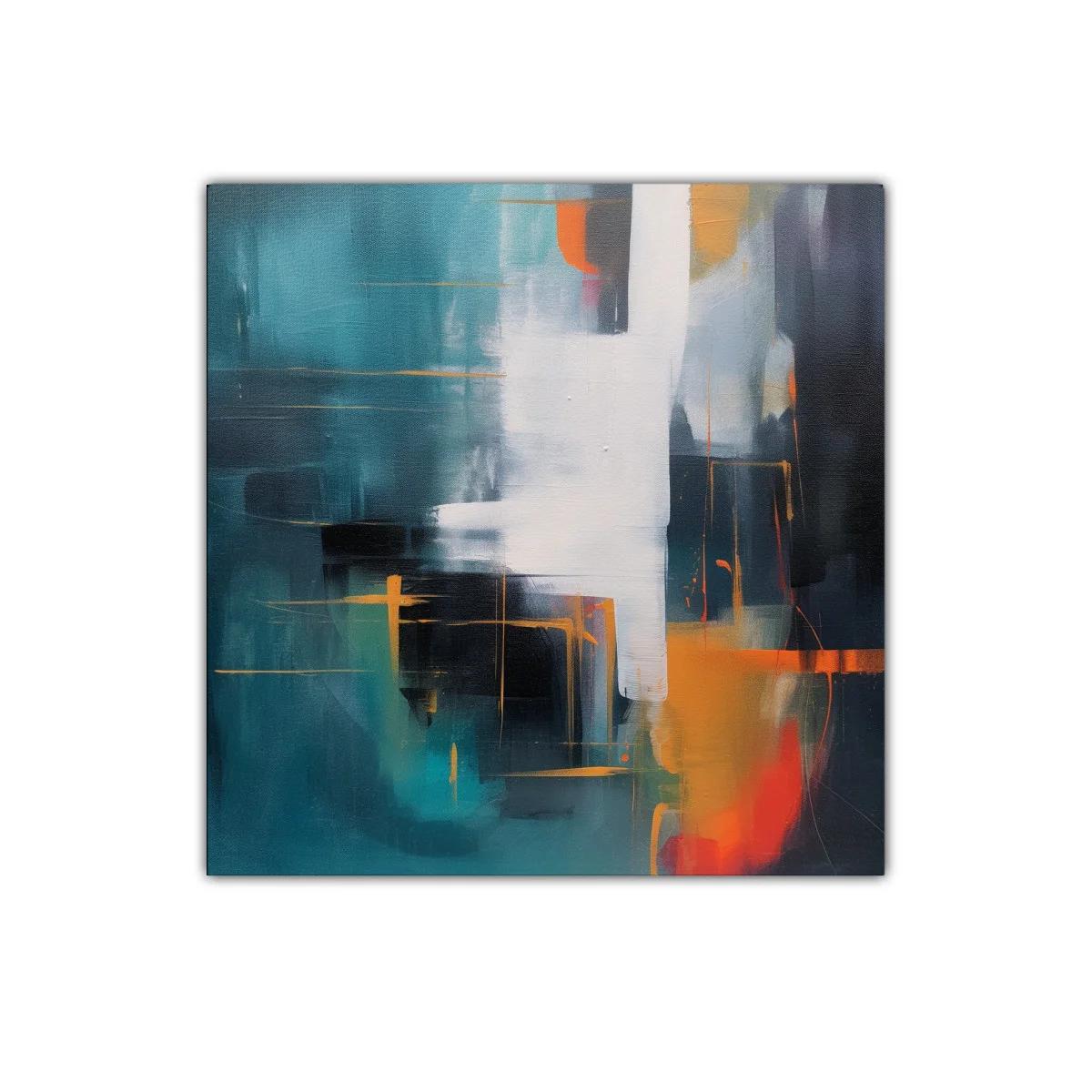 Cuadro abstracto con contrastes vibrantes y formas dinámicas — miniatura 1