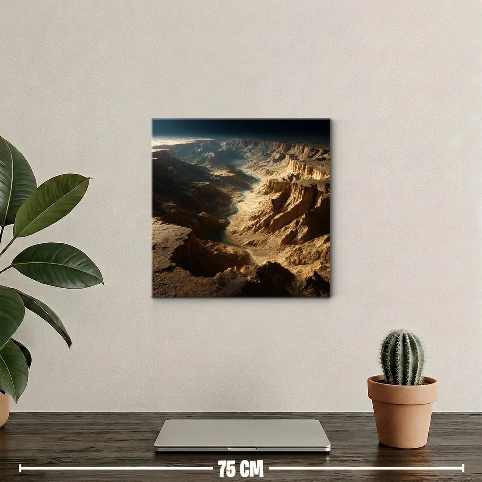 Paisaje de cañón iluminado por luz cálida y sombras profundas — miniatura 2