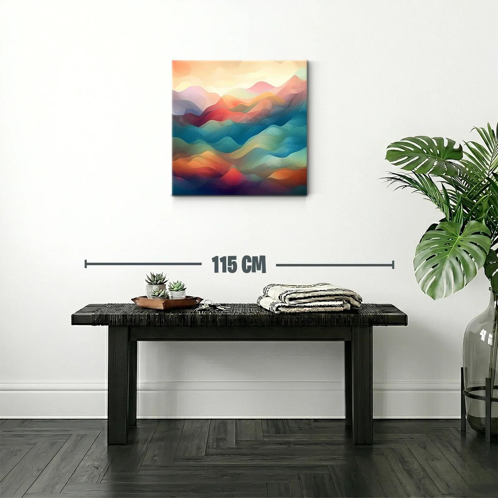 Paisaje abstracto en tonos cálidos y fríos armoniosos — miniatura 2