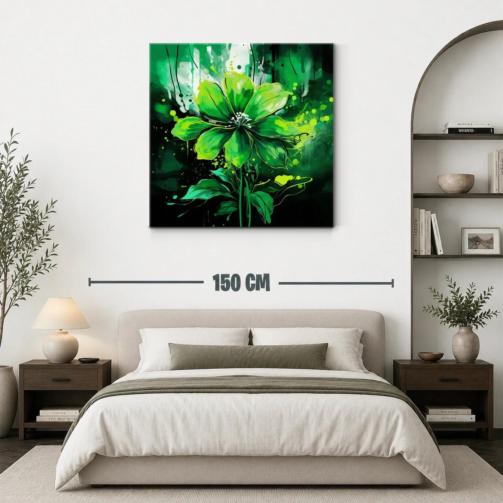 Flor verde vibrante con trazos expresionistas — miniatura 3