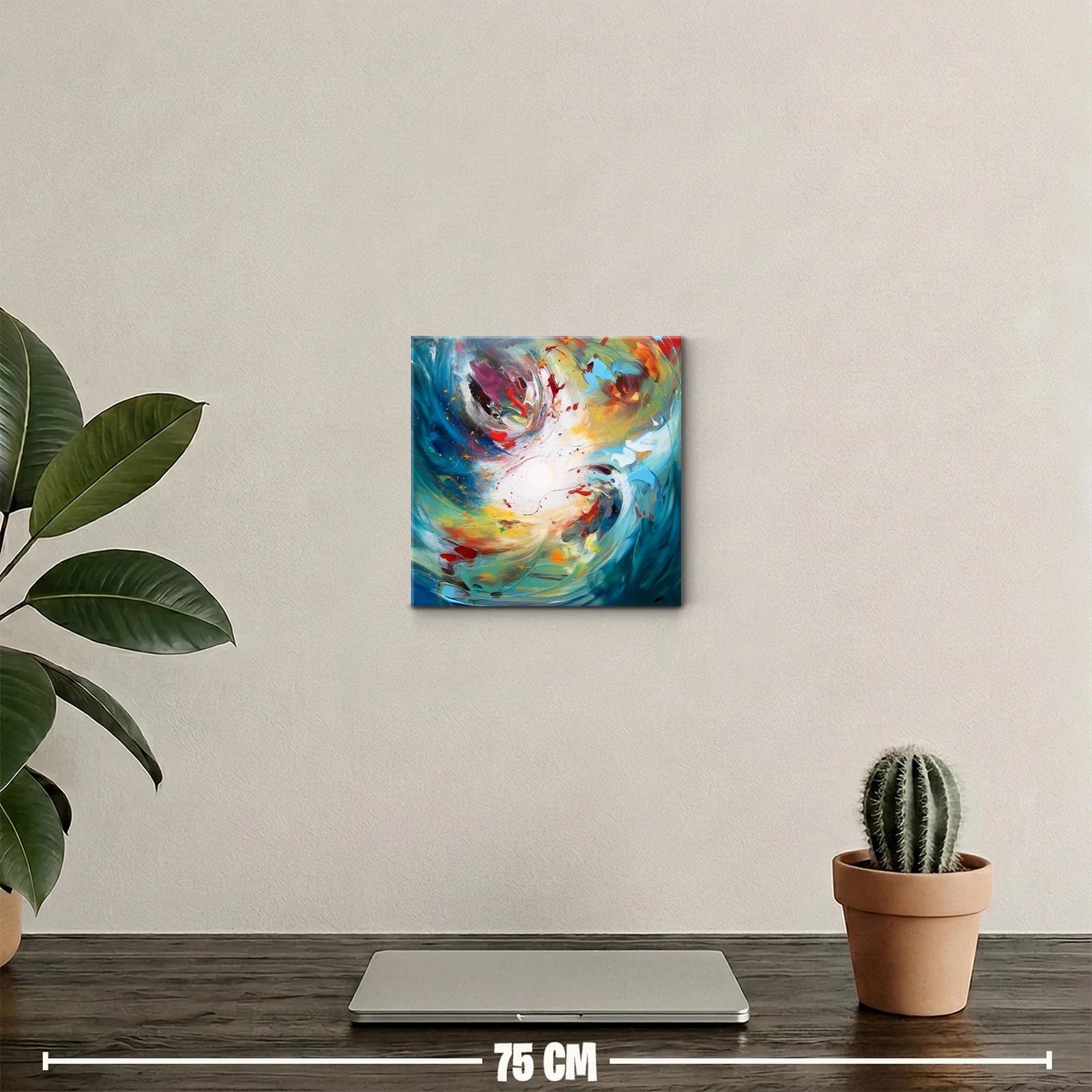 Cuadro abstracto con remolino de colores vibrantes — miniatura 2