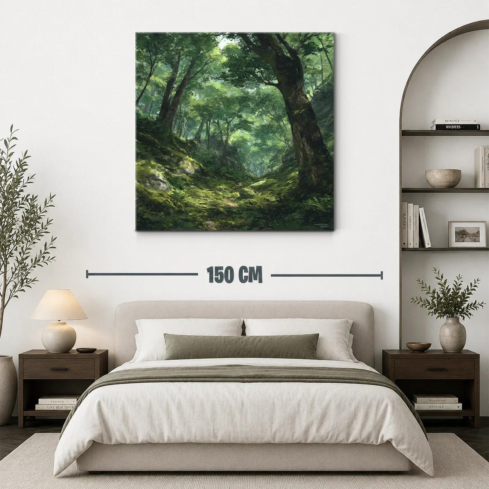 Bosque frondoso con luz natural y verdes intensos — miniatura 3