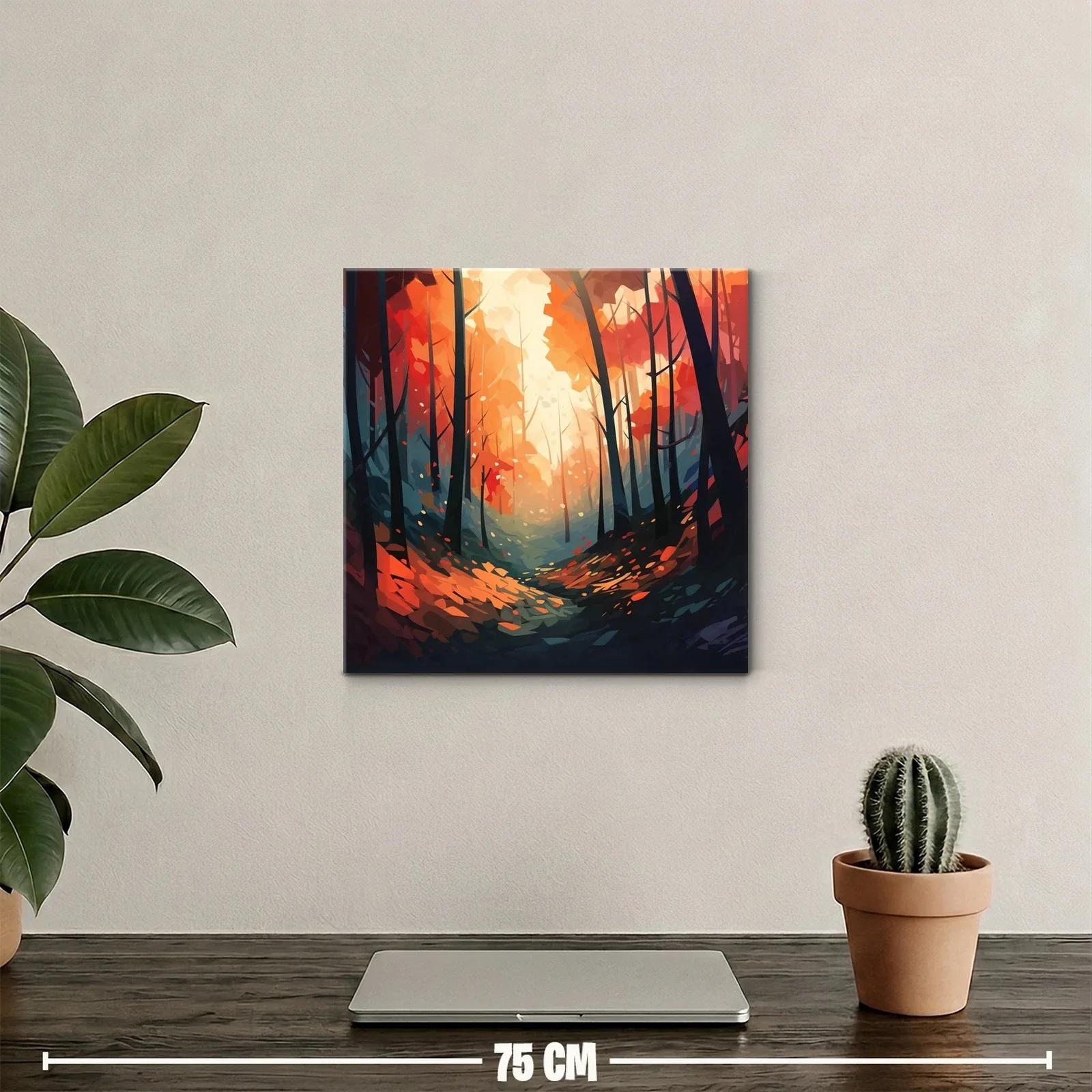 Bosque otoñal con luz cálida y tonos vibrantes — miniatura 2