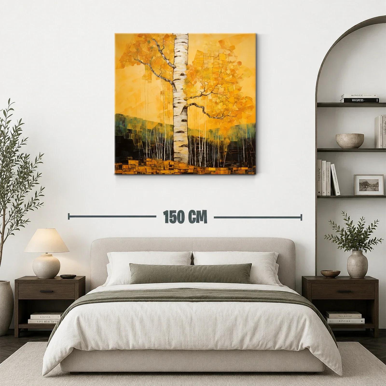 Árbol de otoño con tonos cálidos y texturas expresivas — miniatura 3