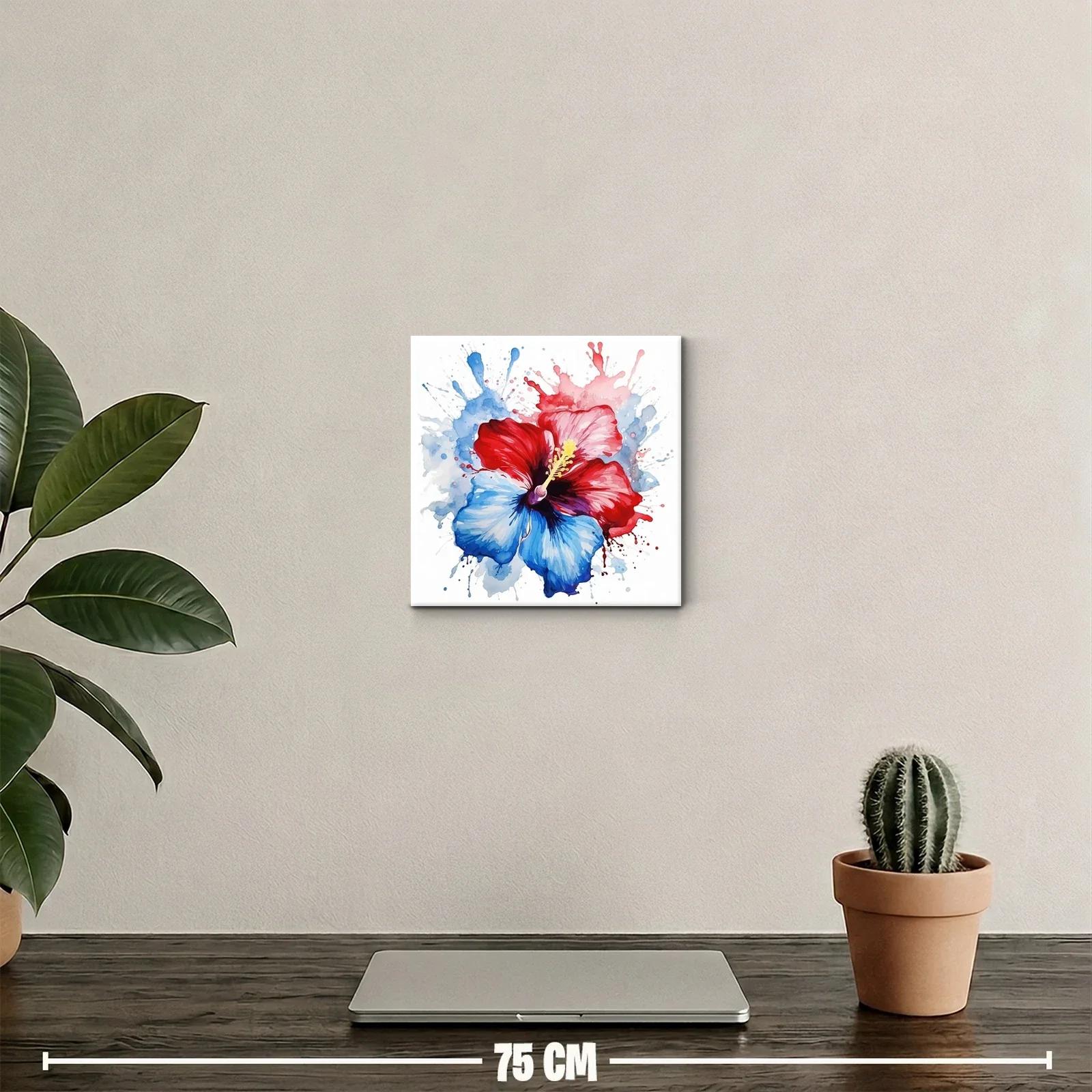 Flor vibrante en tonos azules y rojos para decorar espacios — miniatura 2