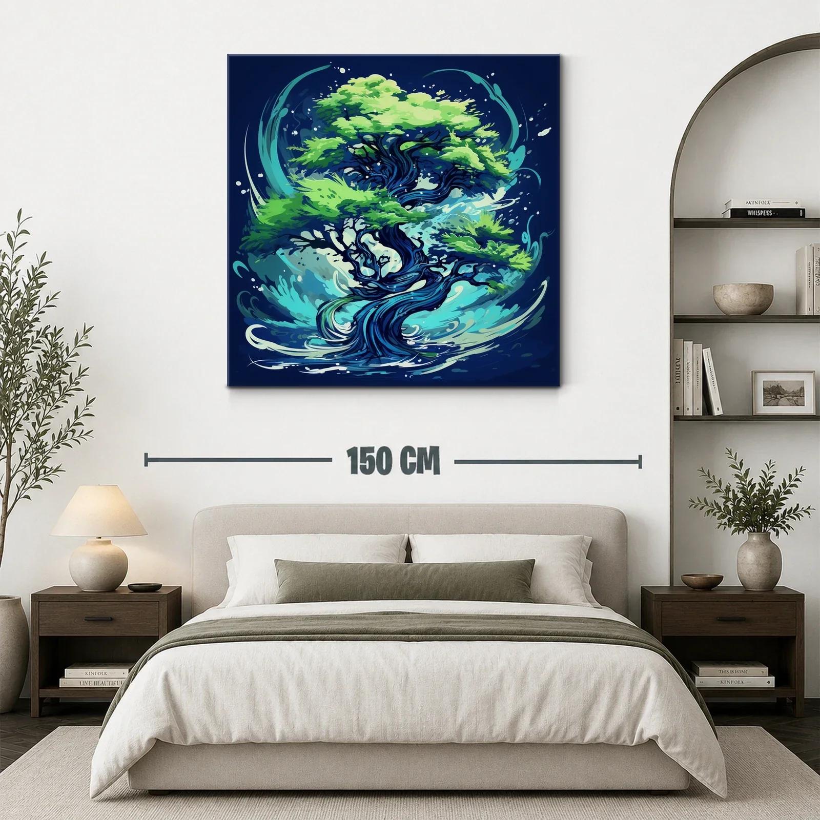 Árbol vibrante en movimiento con tonos verdes y azules — miniatura 3