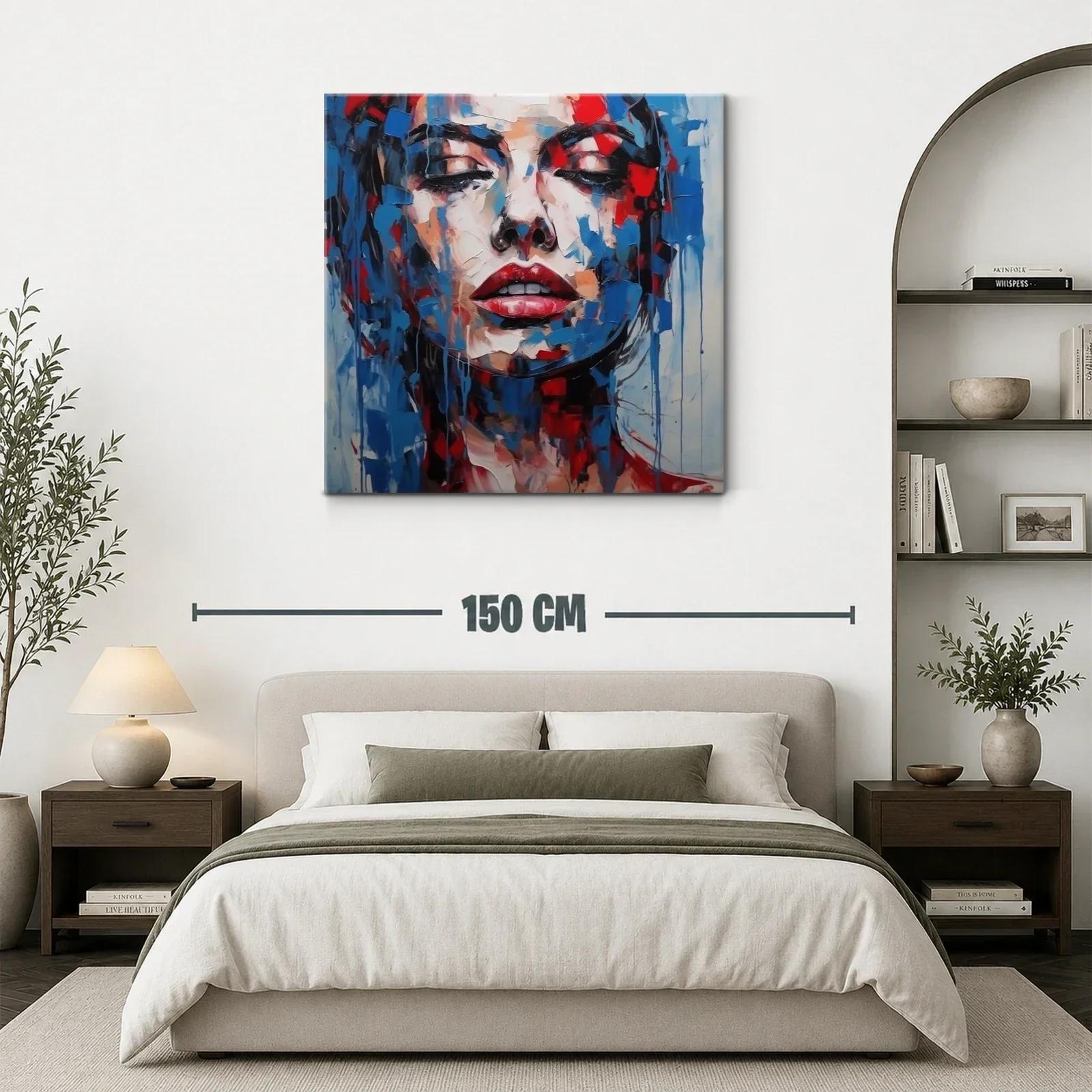 Retrato expresivo con vibrantes tonos rojos y azules — miniatura 3