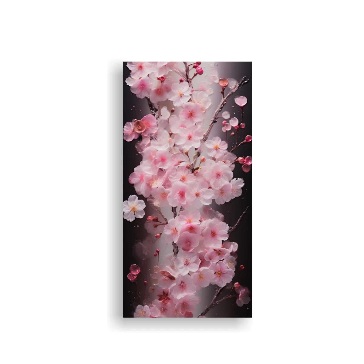 Cuadro flores de cerezo rosadas con pétalos sueltos — imagen principal