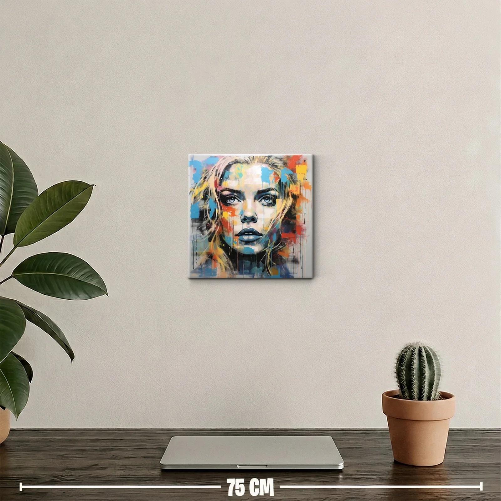 Retrato feminil con vibrantes colores abstractos — miniatura 2