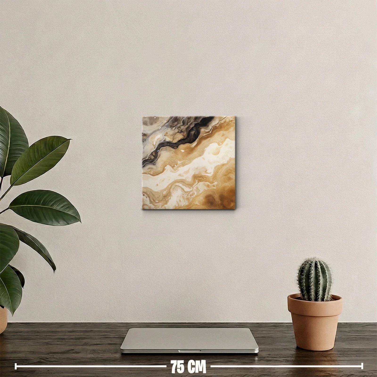 Cuadro decorativo abstracto con tonos tierra y negros — miniatura 2