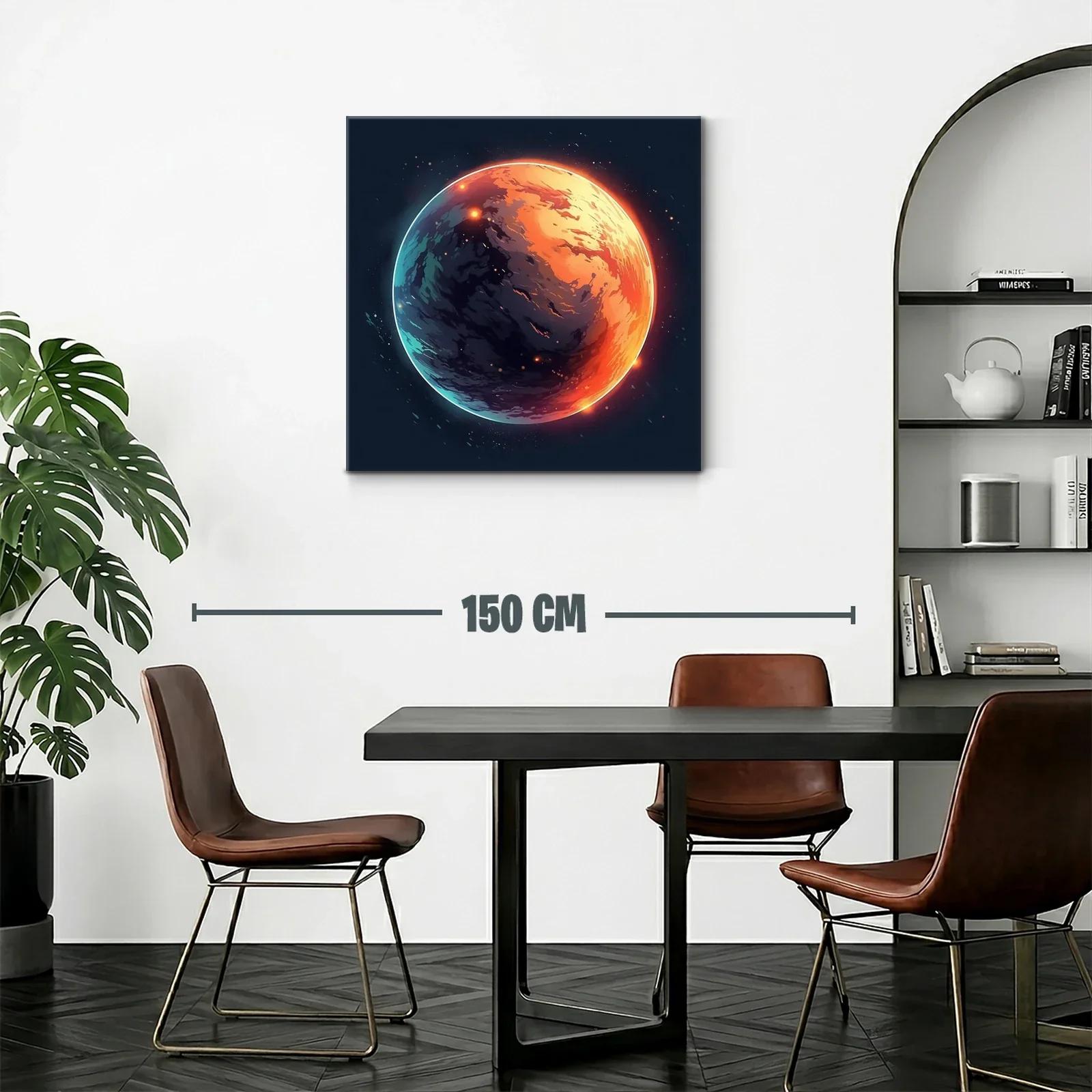Planeta en tonos cálidos y fríos con brillo intenso — miniatura 2