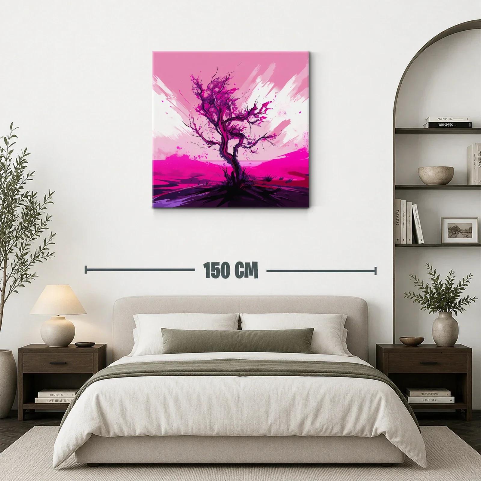Árbol vibrante en tonos fucsias y rosas intensos — miniatura 3
