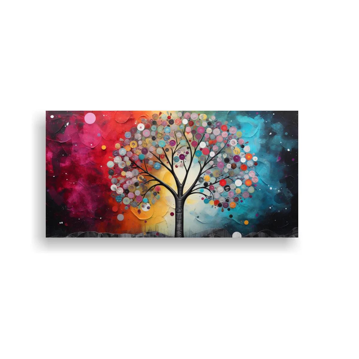 Cuadro árbol de la vida con fondo vibrante — imagen principal