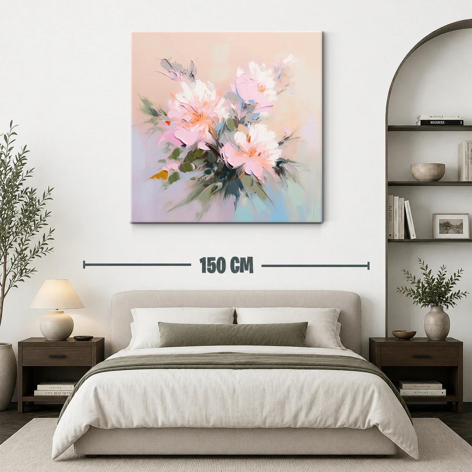 Cuadro floral con tonos pastel y pinceladas suaves — miniatura 3