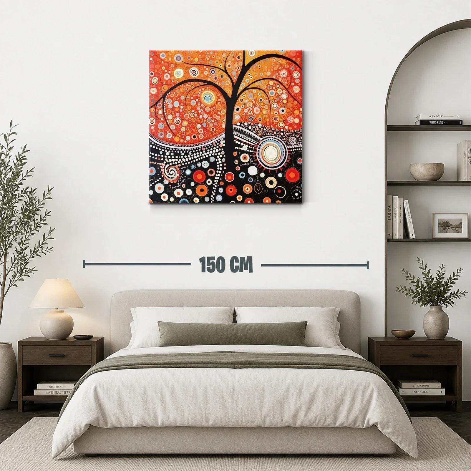 Árbol abstracto en vibrantes tonos cálidos y contrastes vivos — miniatura 3