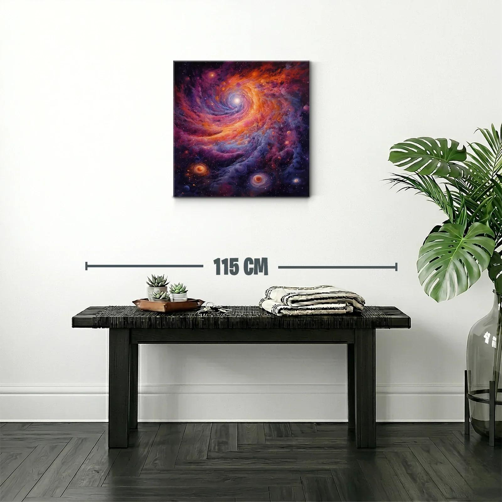 Cuadro abstracto de galaxia vibrante en espiral cósmica — miniatura 2