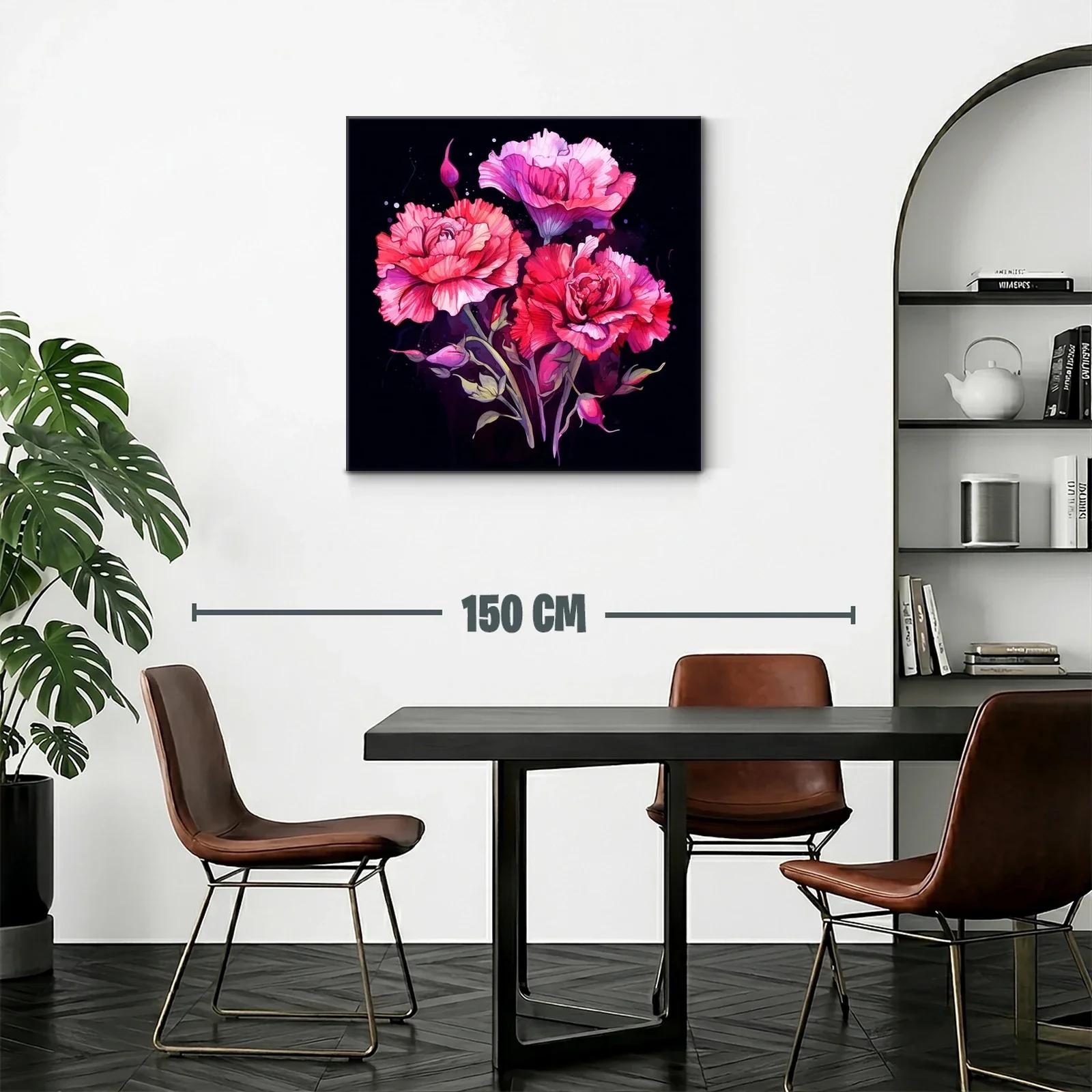 Dramática composición floral en tonos fucsia y rojos vibrantes — miniatura 2