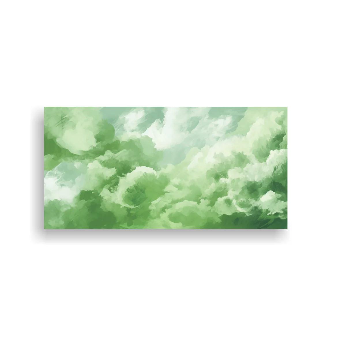 Cuadro nubes verdes en formato panorámico — imagen principal