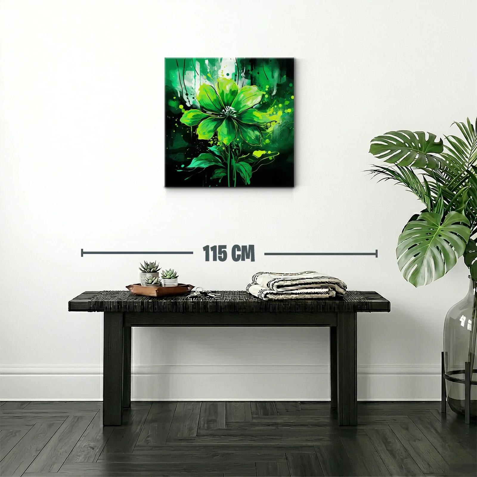 Flor verde vibrante con trazos expresionistas — miniatura 2