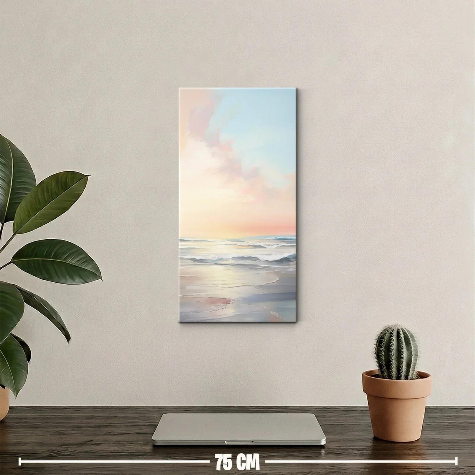 Cuadro mar en calma con brillo de sol reflejado — miniatura 2