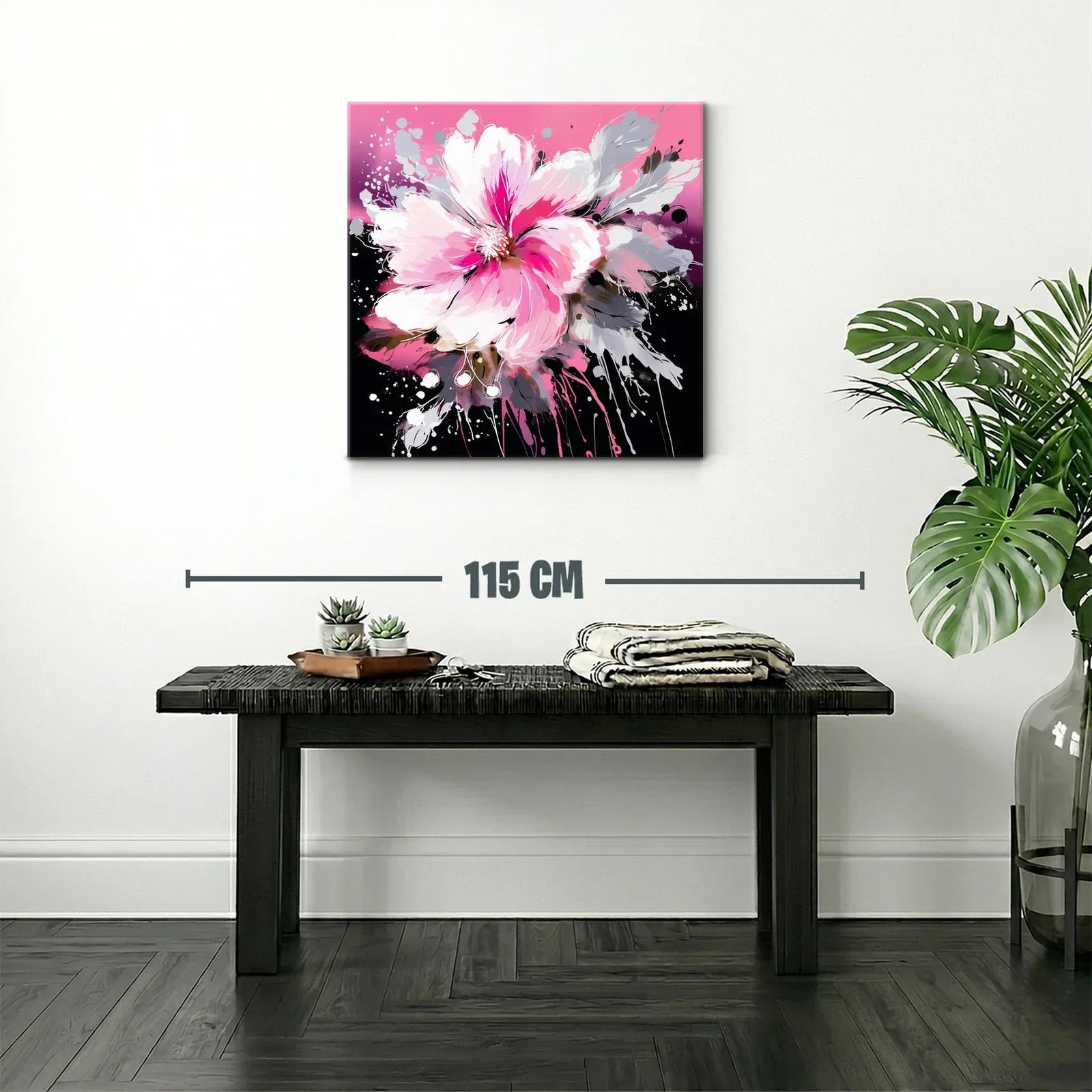 Flor vibrante en tonos fucsia y gris sobre fondo oscuro — miniatura 2