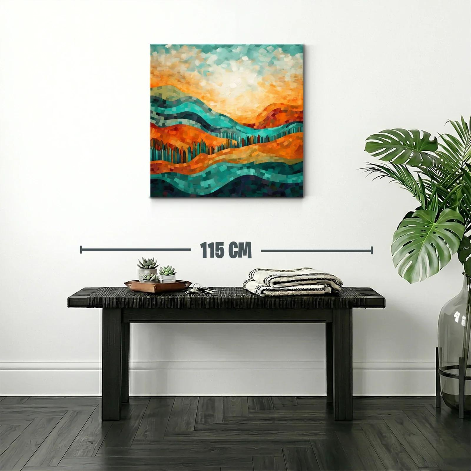 Paisaje abstracto con colinas vibrantes y cielo acogedor — miniatura 2