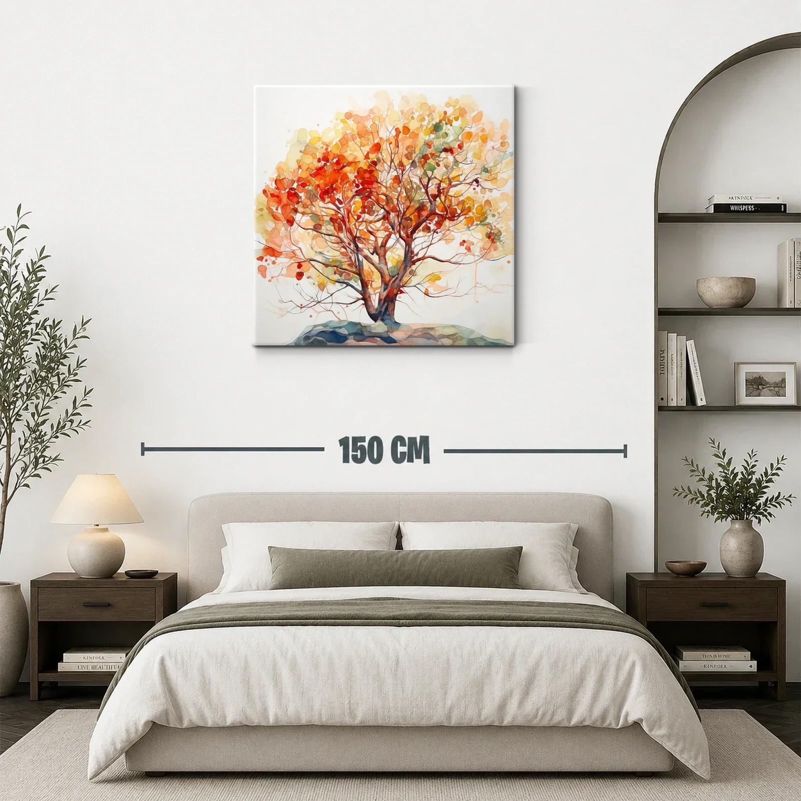 Árbol otoñal con cálidos tonos anaranjados y rojos vibrantes — miniatura 3