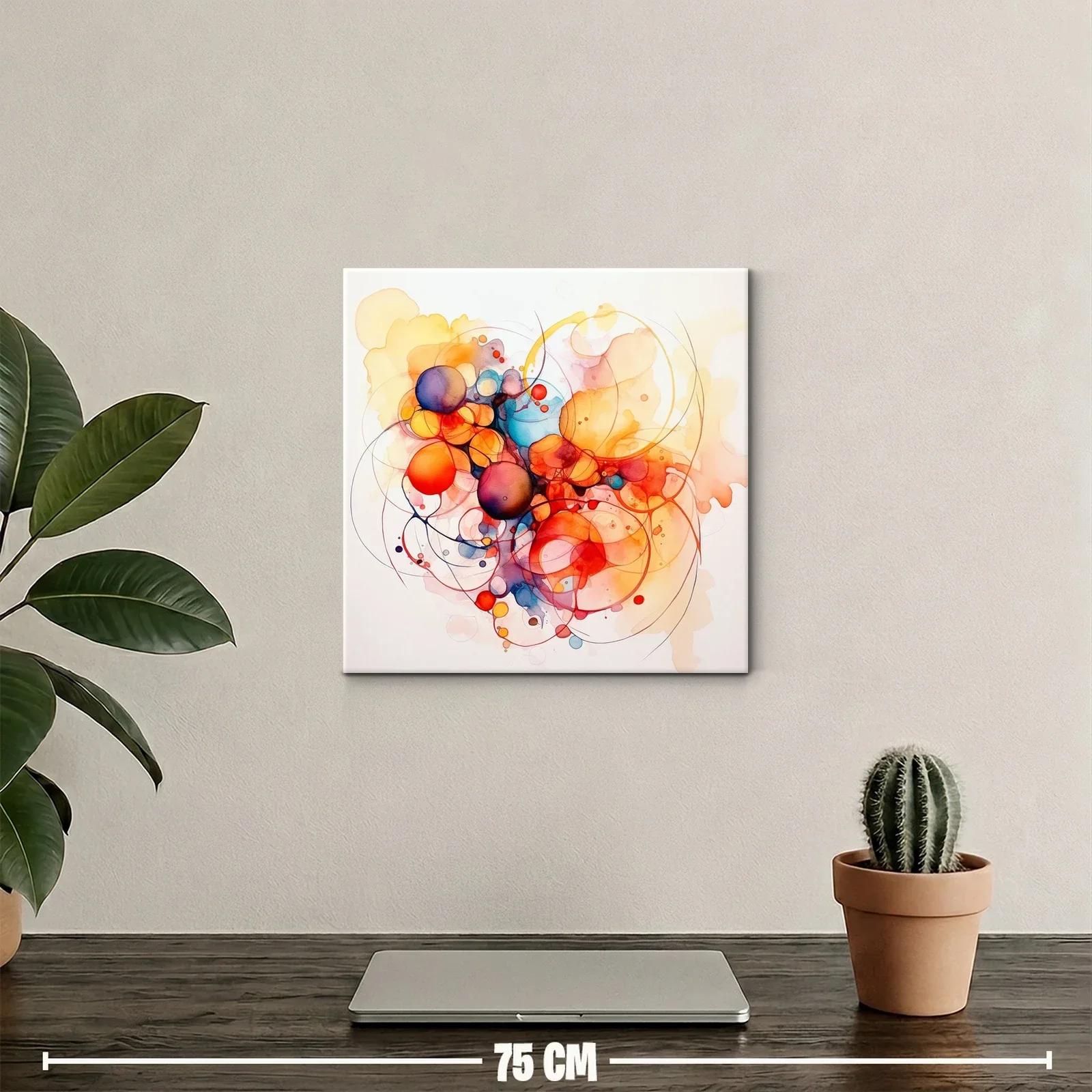 Composición abstracta con esferas en tonos cálidos y fríos — miniatura 2