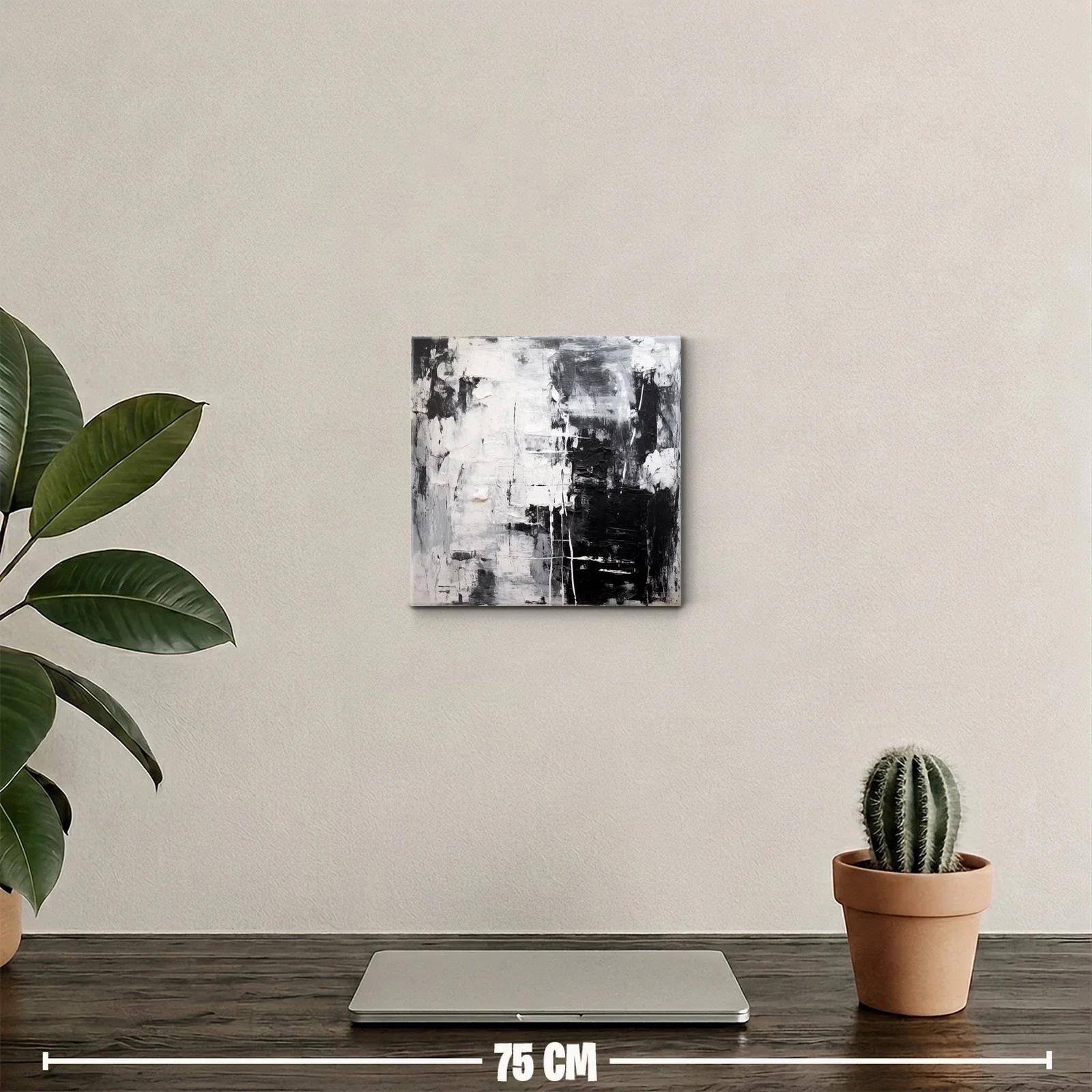 Cuadro abstracto en blanco y negro para ambientes modernos — miniatura 2