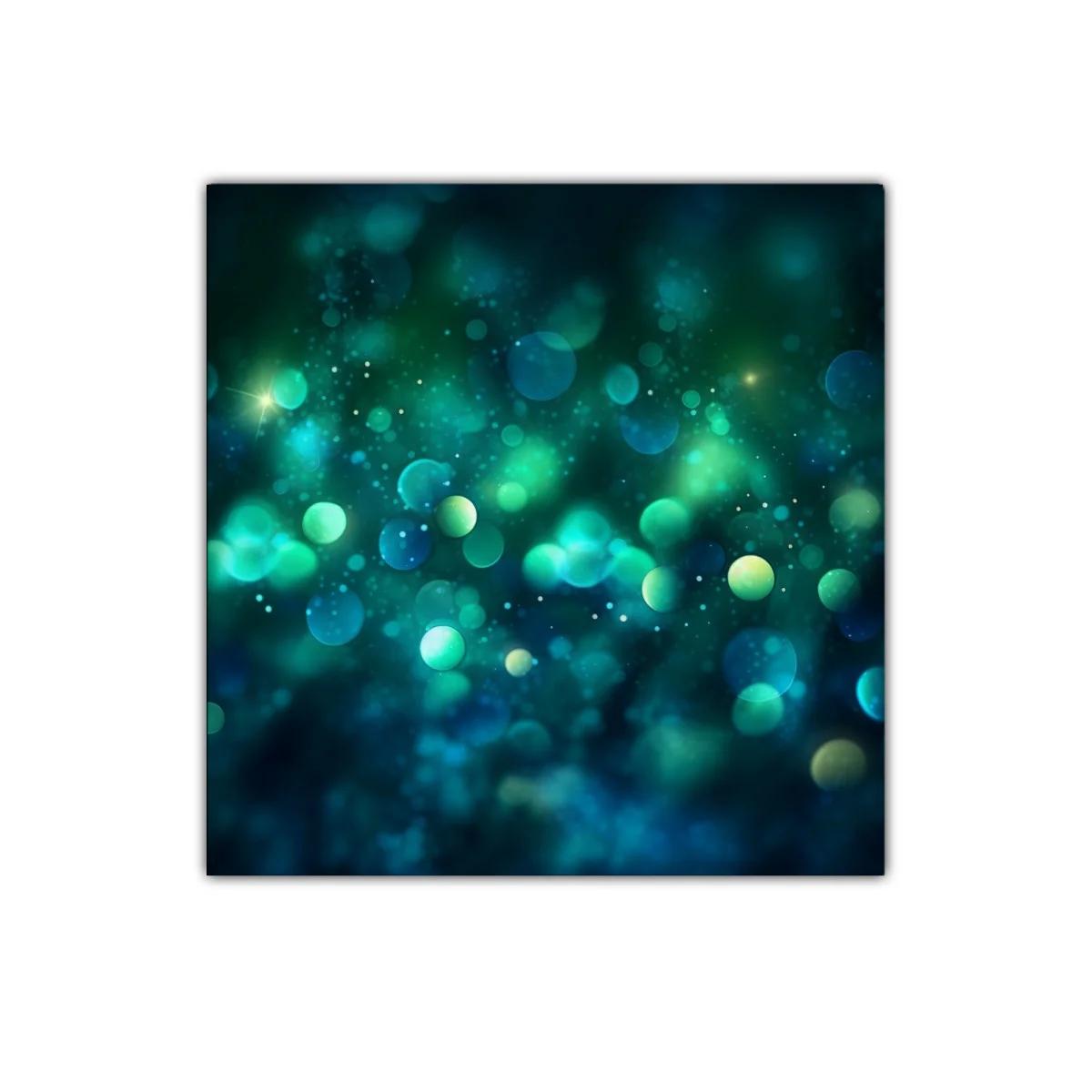 Cuadro decorativo con luces y burbujas en tonos verdes y azules — miniatura 1