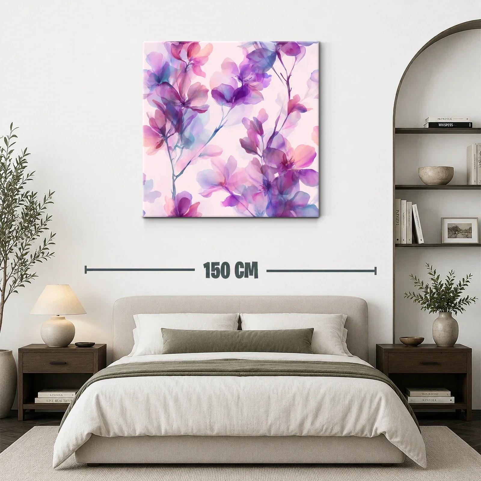 Cuadro floral en tonos violetas y rosas delicados — miniatura 3