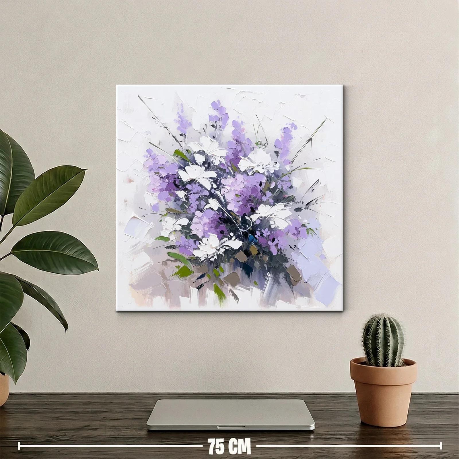 Ramo de flores en tonos lilas y blancos vibrantes — miniatura 2
