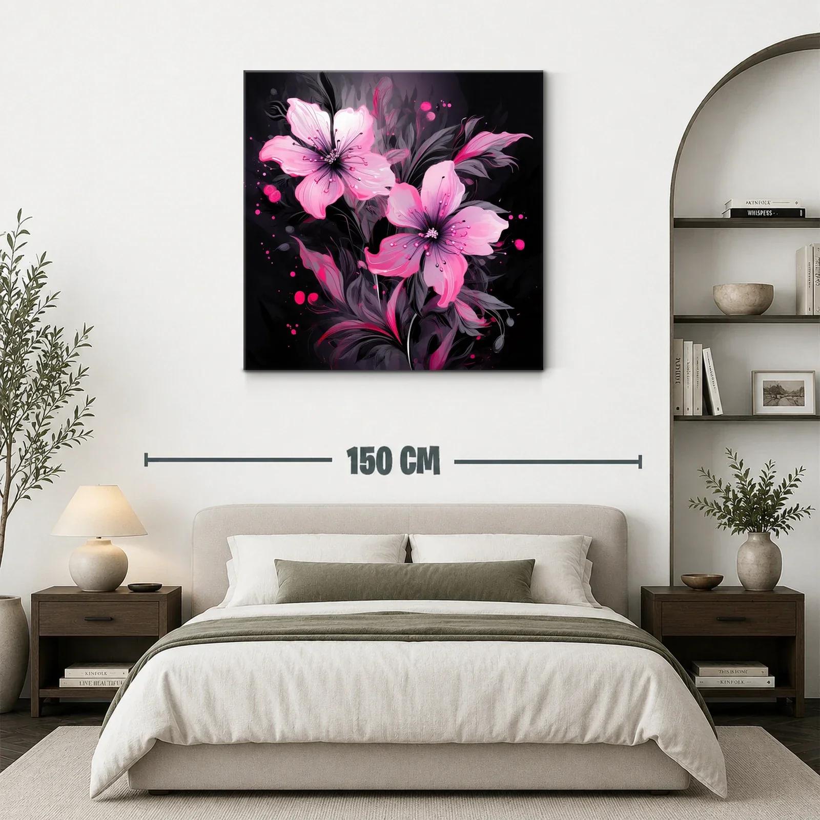 Elegancia floral en tonos rosa sobre fondo oscuro — miniatura 3