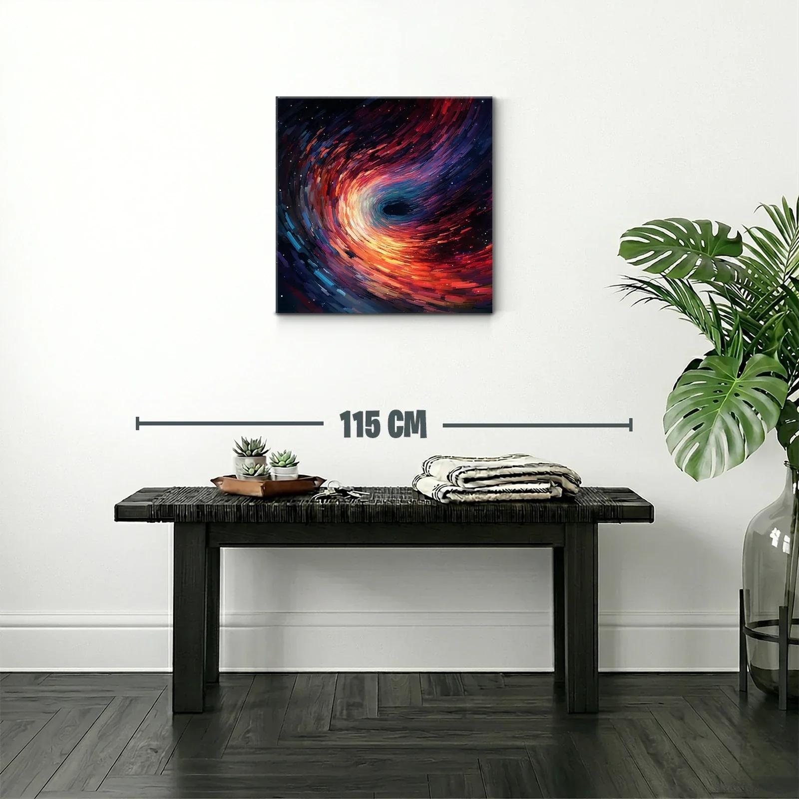 Cuadro abstracto de espiral cósmica en tonos vibrantes — miniatura 2