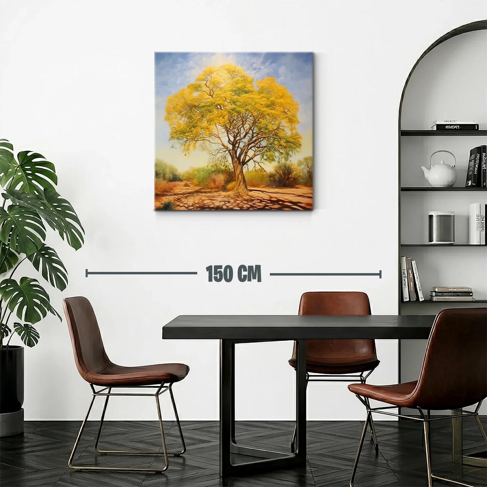 Árbol Dorado en Paisaje de Luz y Sombra Cálida — miniatura 2