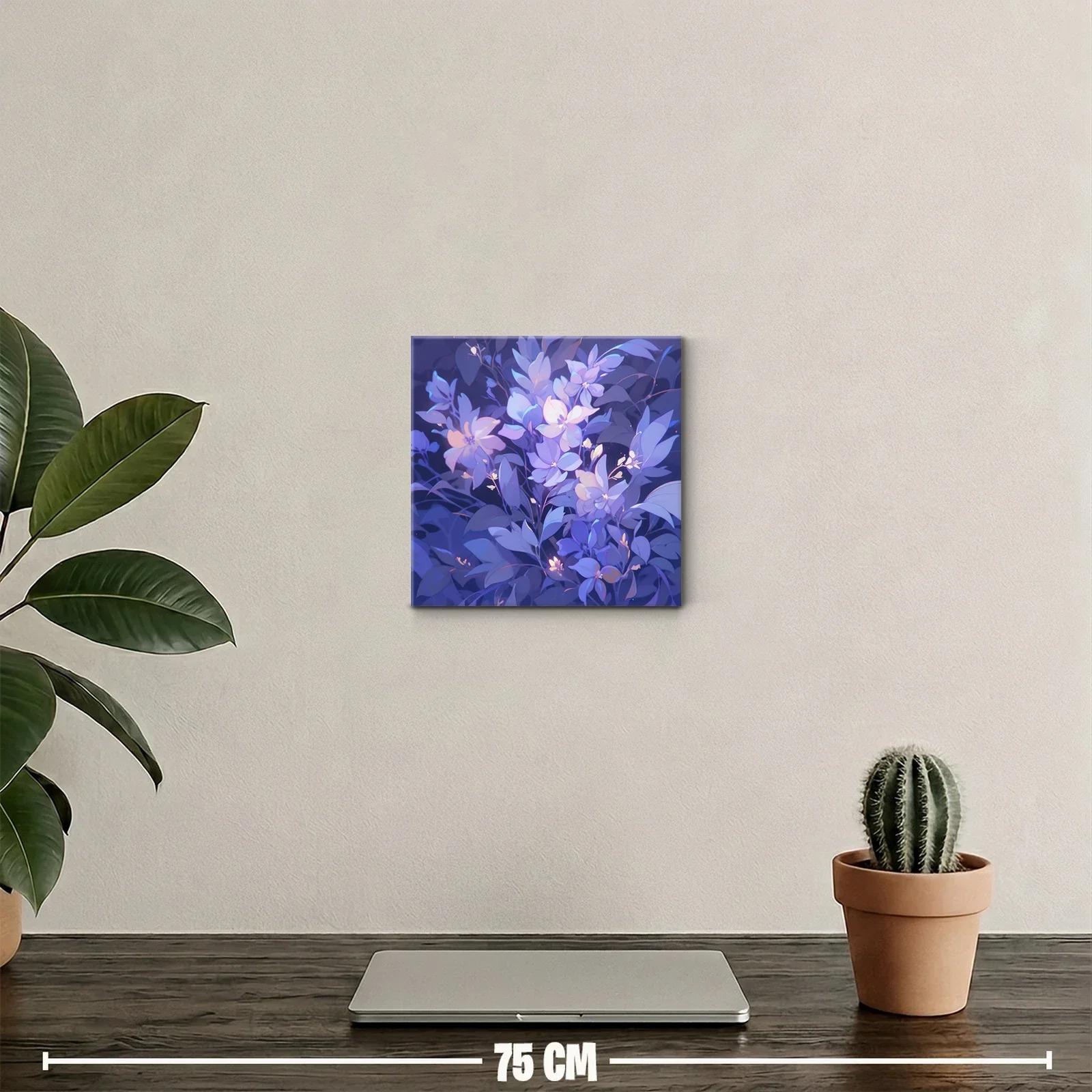 Cuadro decorativo con flores en tonos lilas y azules suaves — miniatura 2