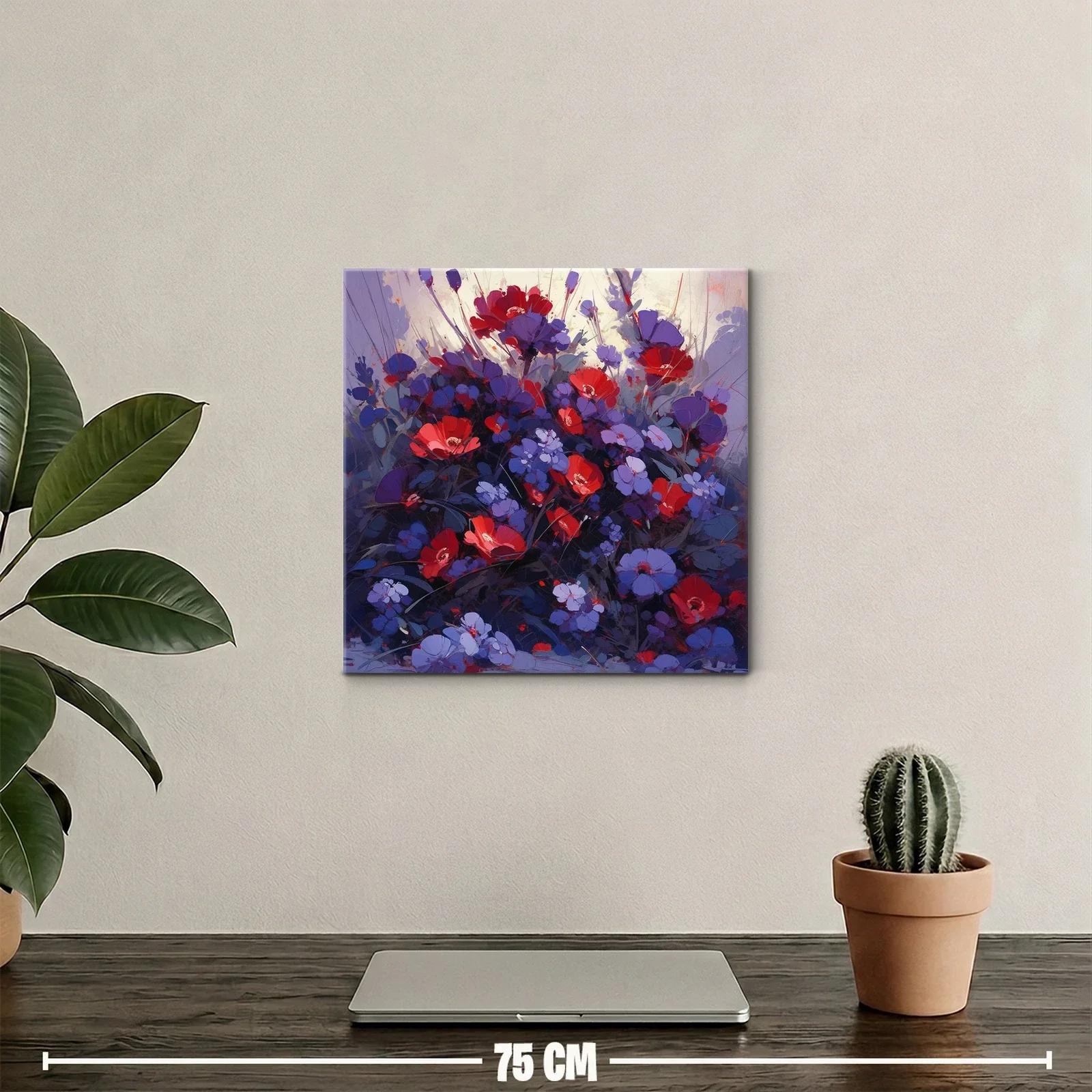 Composición floral vibrante con rojos y violetas intensos — miniatura 2