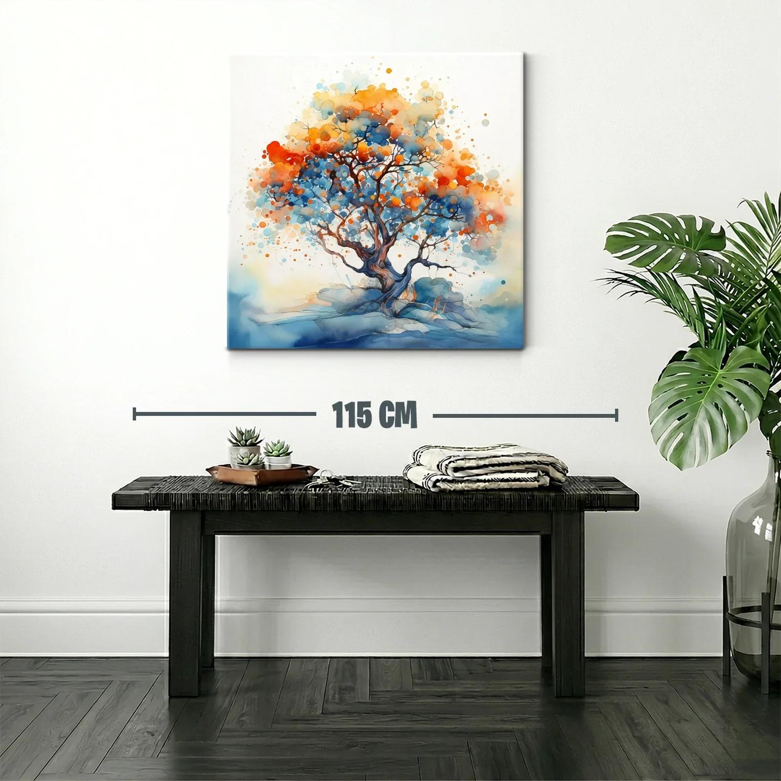 Árbol vibrante con tonos cálidos y fríos en armonía visual — miniatura 2