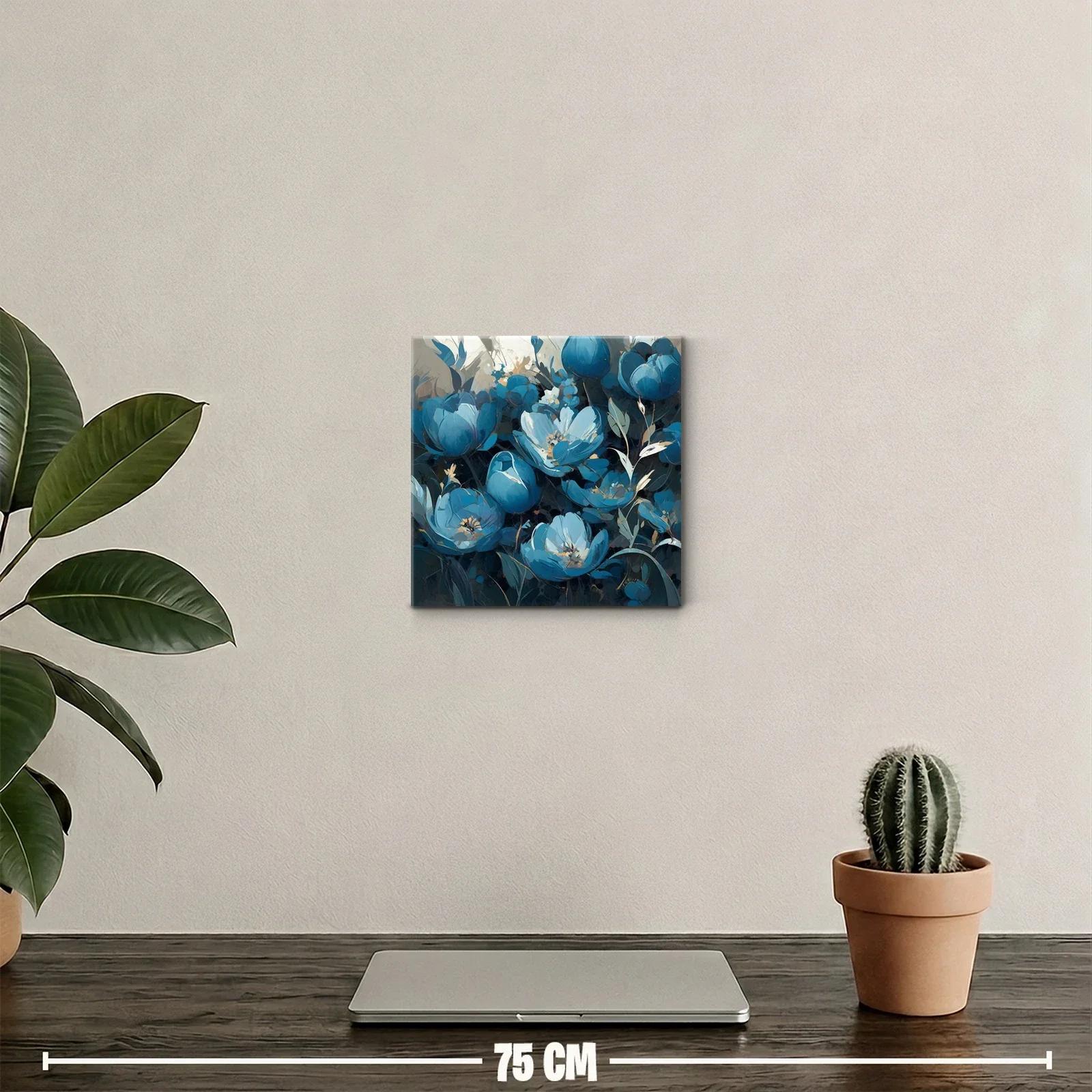 Cuadro decorativo con flores azules de estilo contemporáneo — miniatura 2