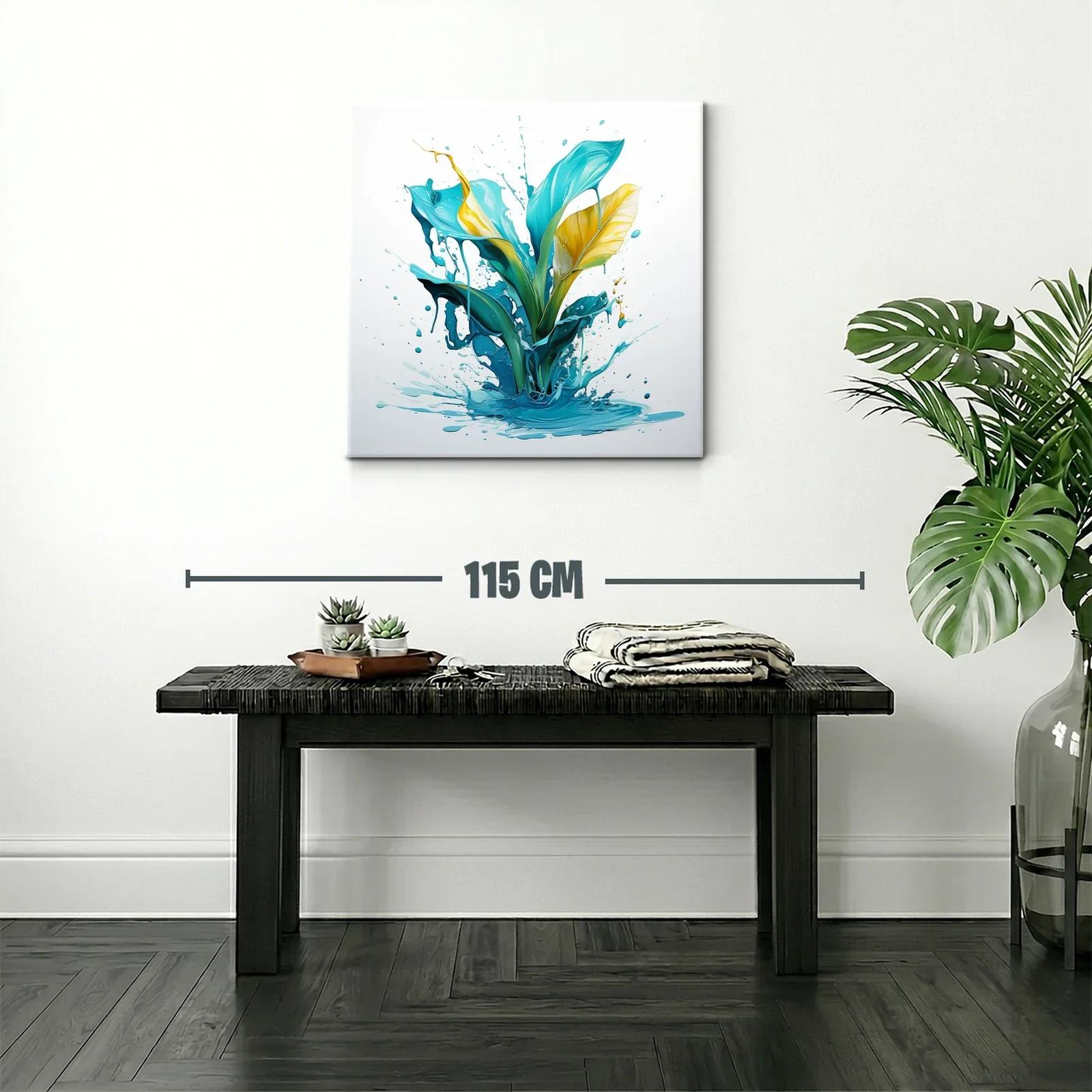 Composición vibrante con formas líquidas en azul y amarillo — miniatura 2