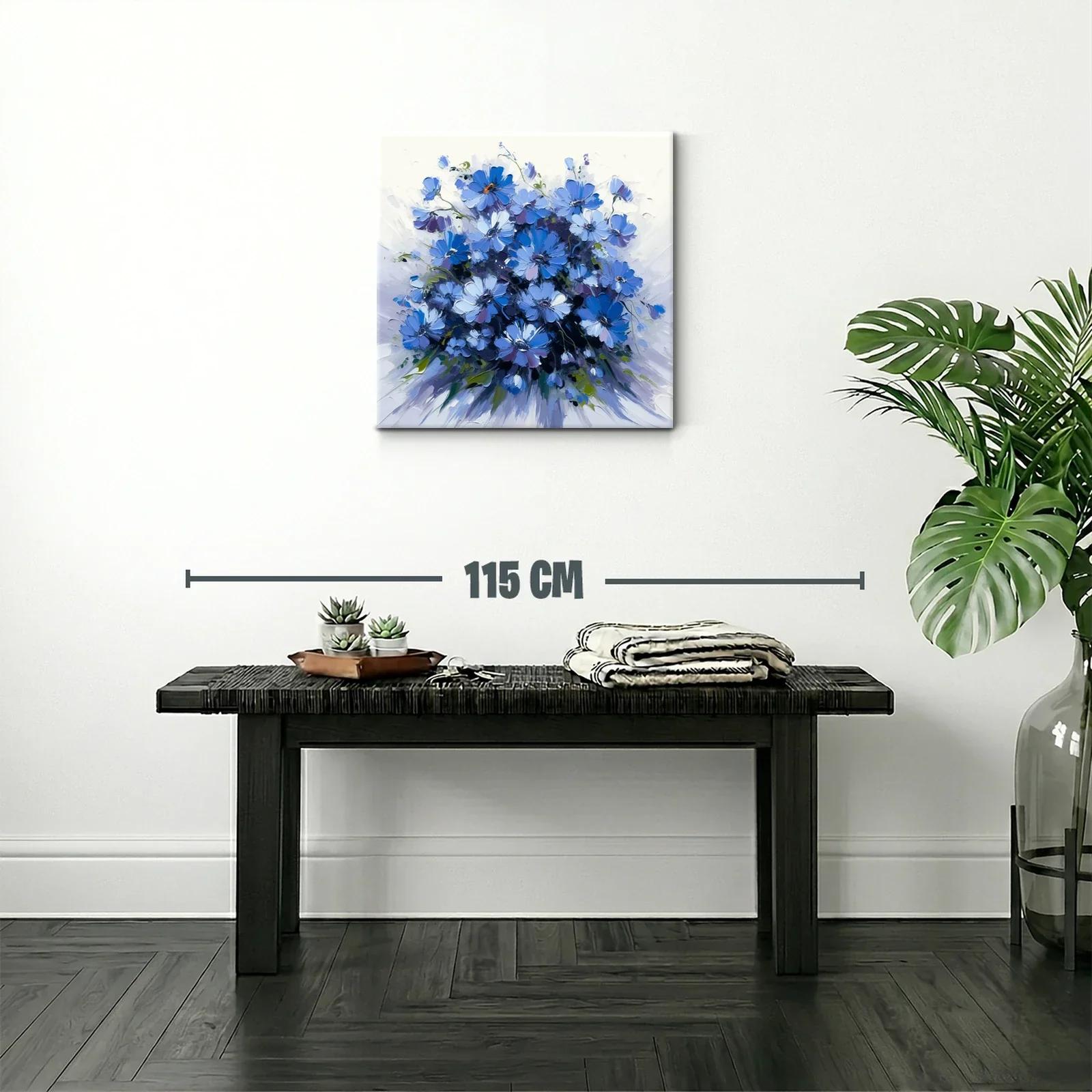 Bouquet de flores en tonos azules y lilas vibrantes — miniatura 2