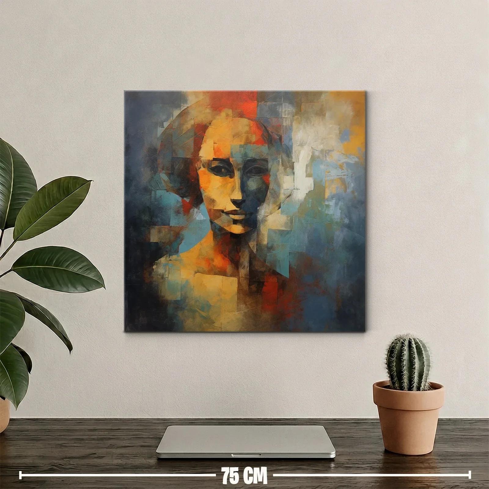Rostro abstracto en tonos cálidos y fríos — miniatura 2