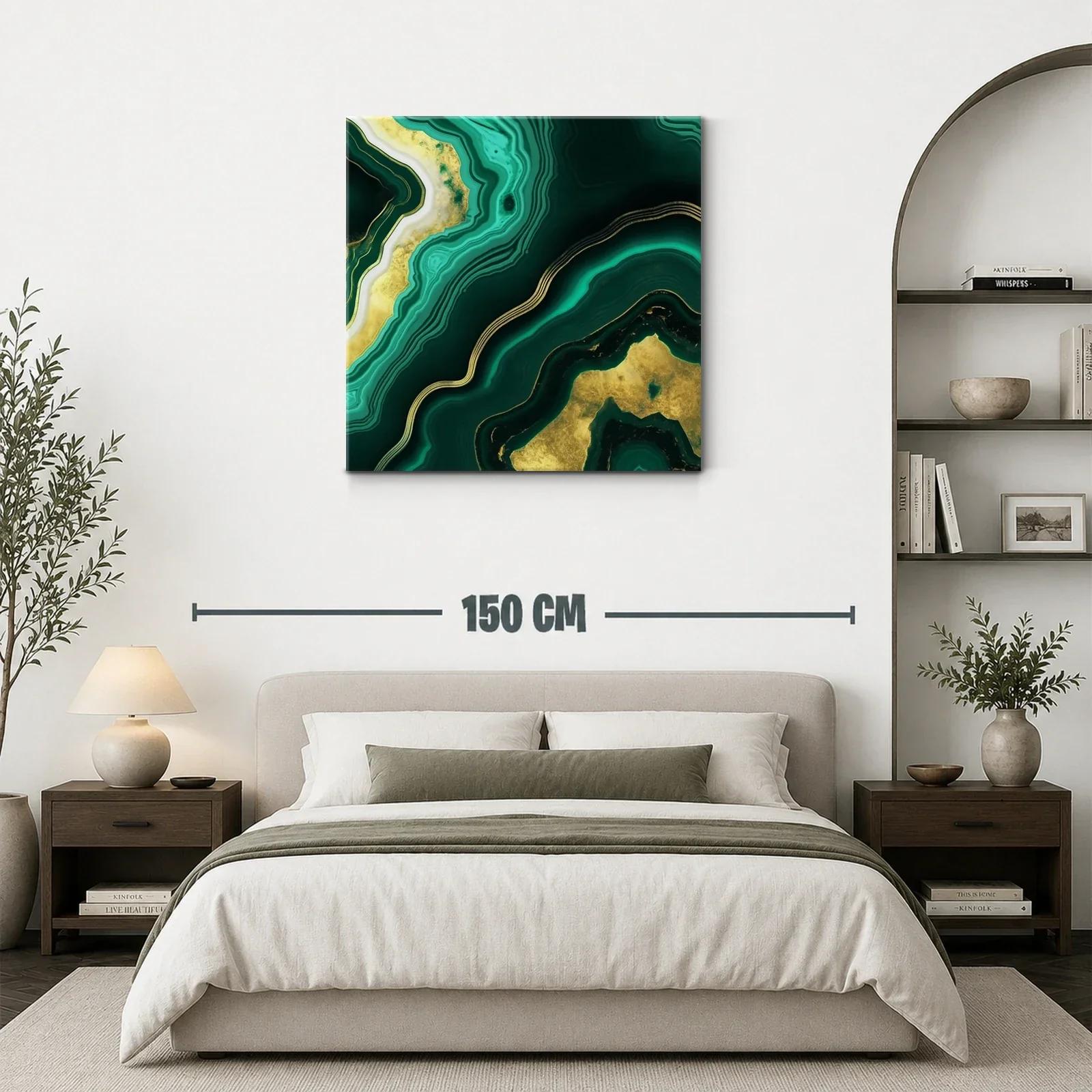 Diseño abstracto tonos verdes con detalles dorados elegantes — miniatura 3