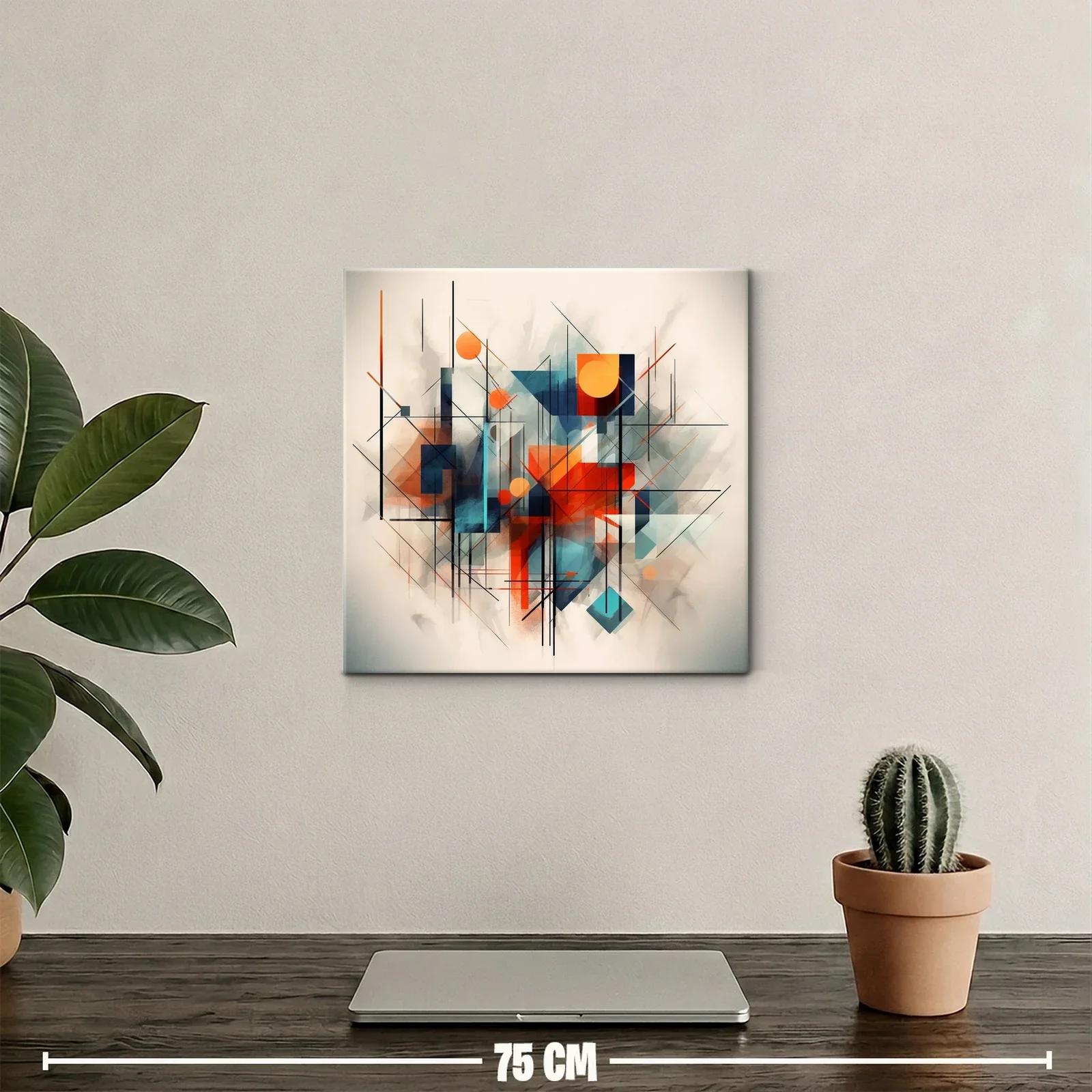 Composición geométrica con tonos cálidos y fríos vibrantes — miniatura 2